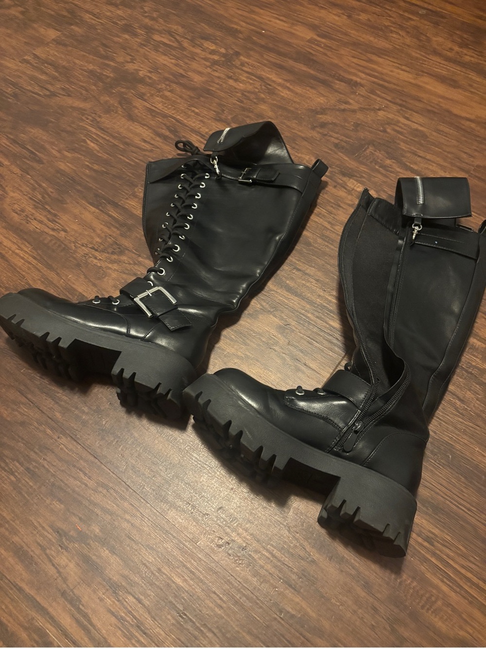 Chunky Combat Moto Boots size 7 EUC Dream Pairs - Picture 6 of 10